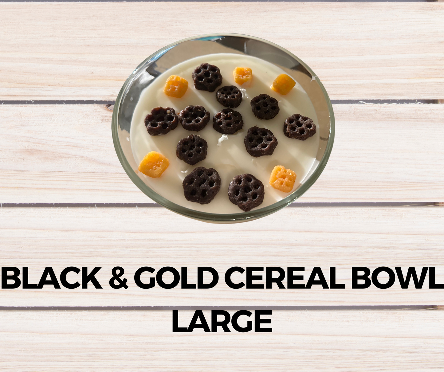 Black & Gold Cereal Bowl 32oz