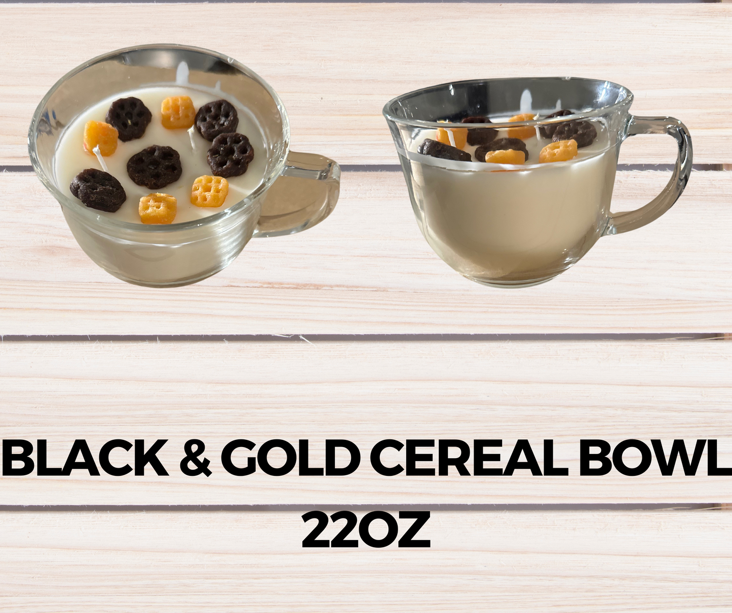 Black & Gold Cereal Bowl 22oz