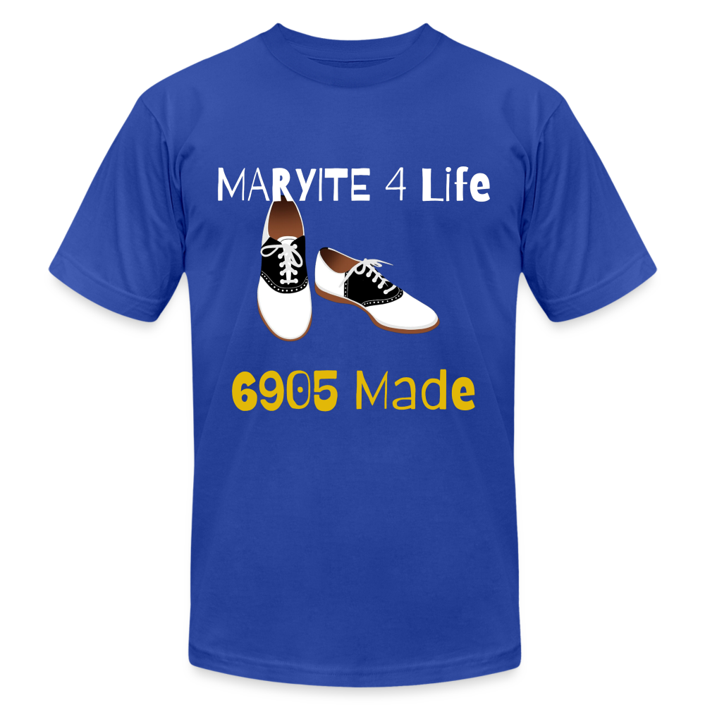 White Writing Maryite - royal blue