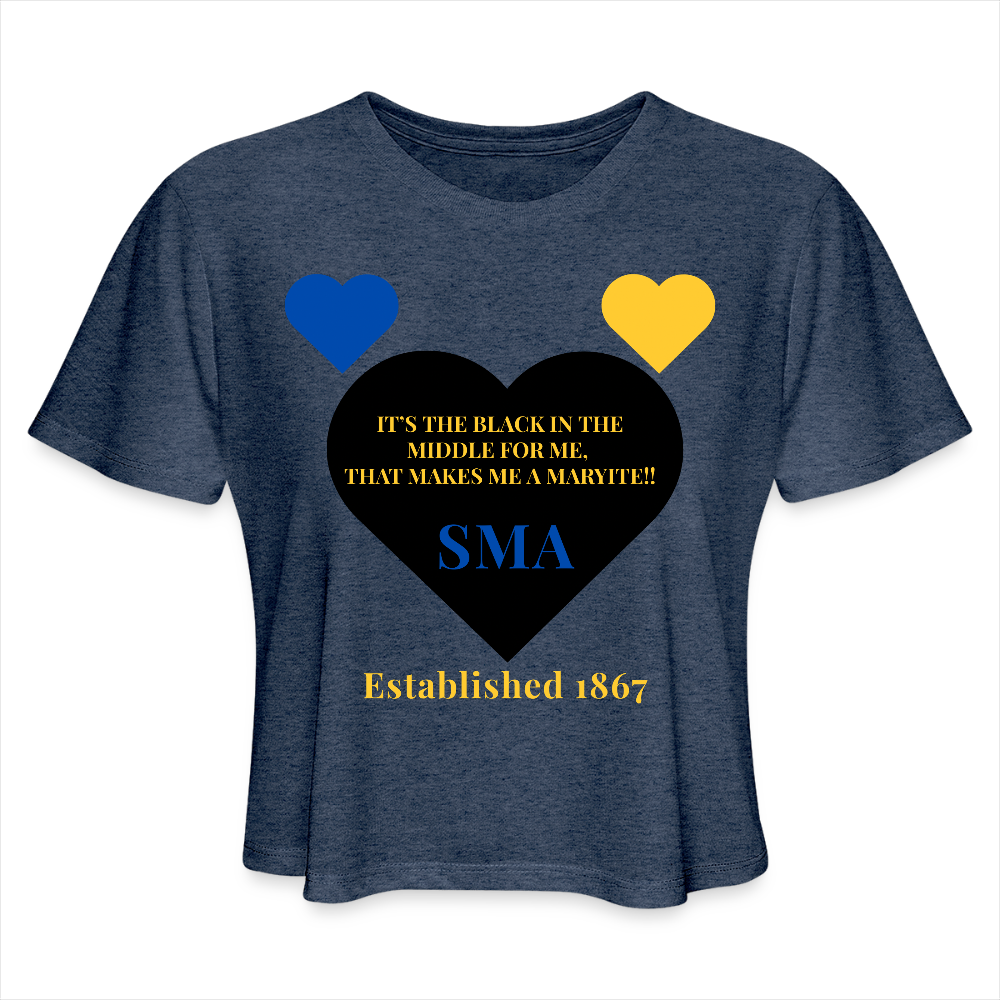 It’s the Black for me Cropped T-Shirt - heather navy