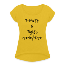 Load image into Gallery viewer, Women&#39;s Roll Cuff T-Shirt - mustard yellow
